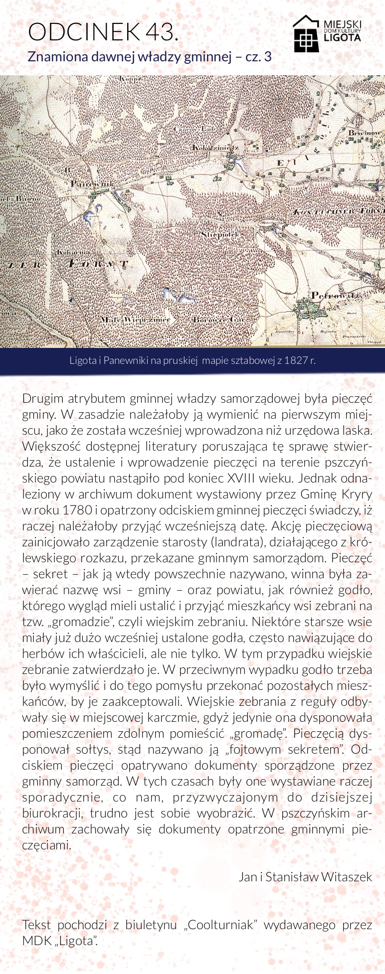 Ligota i Panewniki na pruskiej mapie sztabowej z 1827 r.