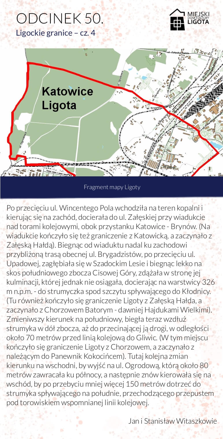 Fragment mapy Ligoty - granice dzielnicy